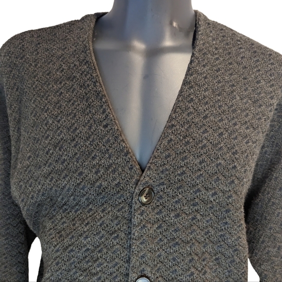 Vintage brown grampa cardigan large - Picture 1 of 6